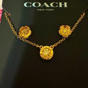 Coach, earring and necklace set